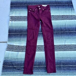 Rag & bone burgundy skinny jeans